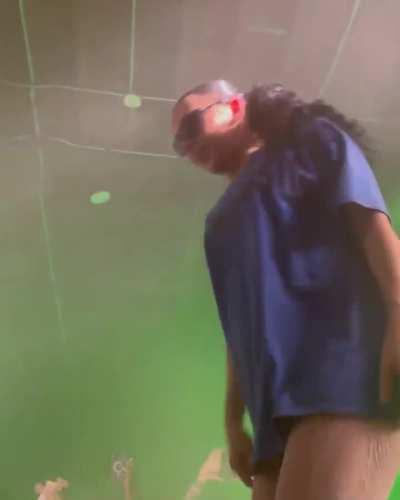 front row view of Charli XCX shaking her ass