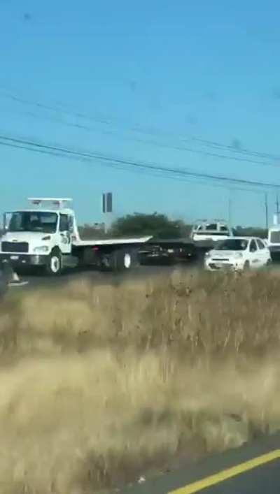 Authorities had just finished removing obstructions from the highway...