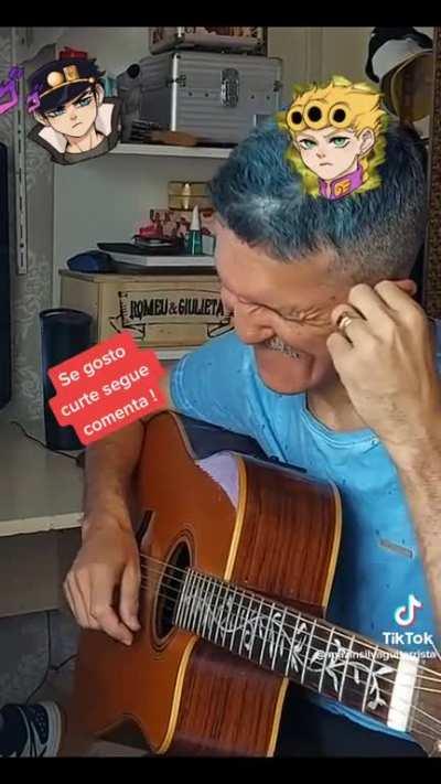 Playing JoJo's by ear (Credit: mazinsilvaguitarrista on tiktok)