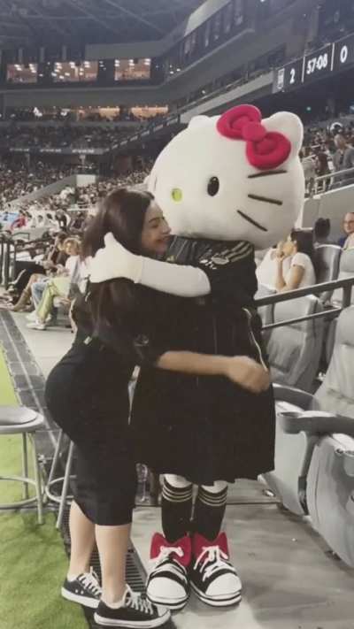 Hanging with Hello Kitty at a LAFC Game