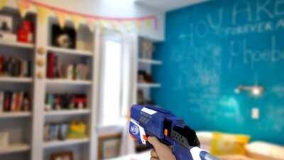 Tried my hand at animating a nerf gun