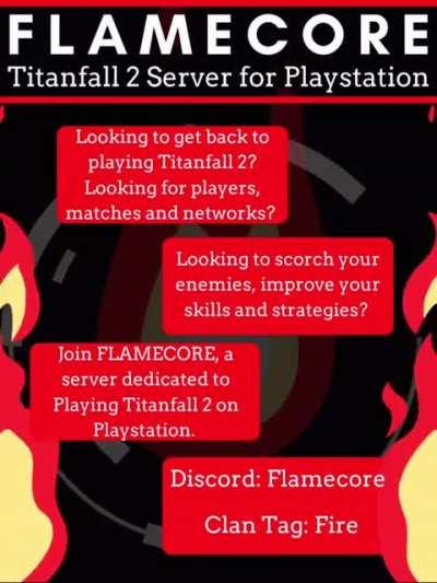 Join the Flamecore server for PS4(details in comments)