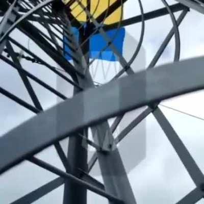 In the Moscow region, a Ukrainian flag was hoisted on an electricity pole. May not have lasted long but was at least obvious.