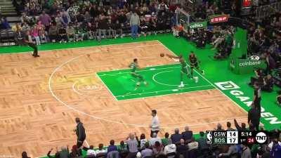 [Highlight] Jaylen Brown turns it over on the drive but Al Horford comes up with the big fast break block to ignite the TD Garden