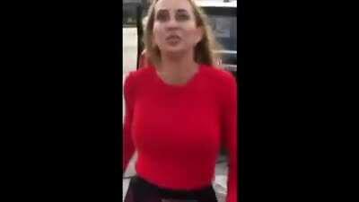 Karen goes off at flag chick and flashes her ass