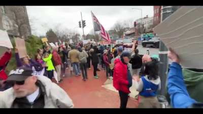 Protest outside Heritage Foundation today