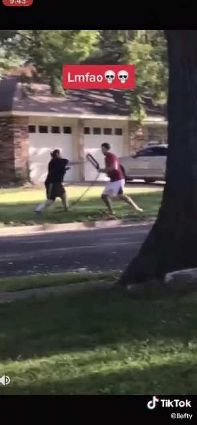 He has BLM sign in his yard and the lady started yelling WLM so he sprayed her.