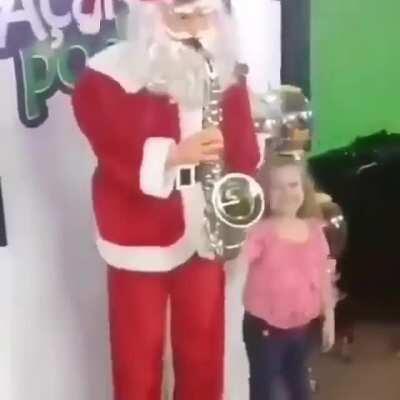 Having fun with a mall santa