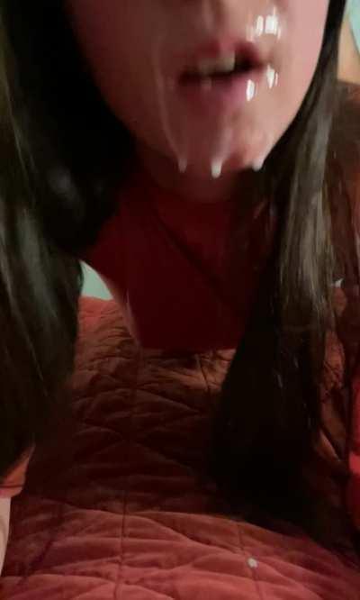 Getting fucked while she still has cum on her face