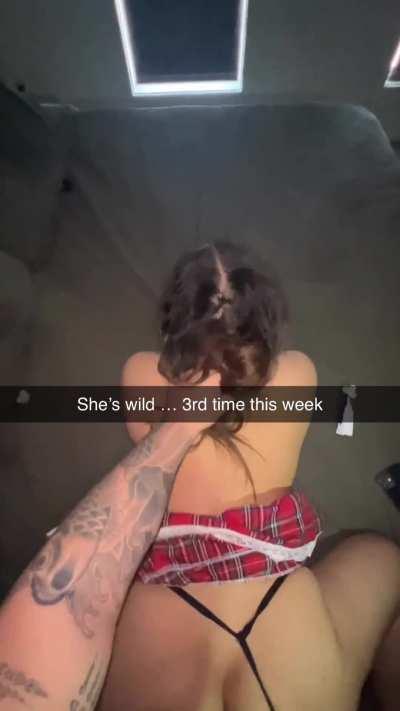 Step mom looks good in her old cheersquad uniform