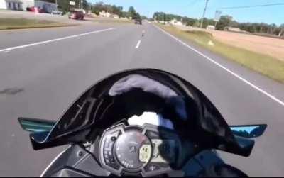 Truck tries to run motorcycle over and then speeds over 100 mph. And then...