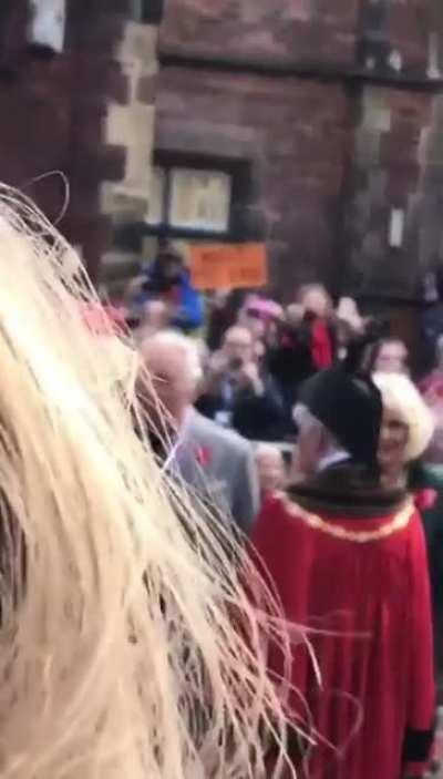 Charlie getting egged in York today…