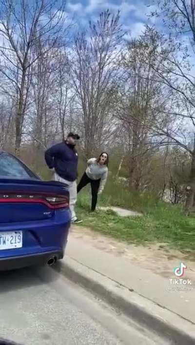 Canadian road rager spits on someone and leaves