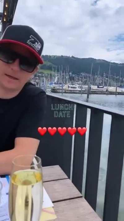 Day 4622 of Kimi’s reign as Ferrari Champion. Here he is on a lunch date.
