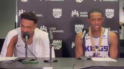 [Highlight] Kings asked about Russell Westbrook joining Clippers. De’Aaron Fox: “I don’t give a fuck who’s over there.”…Malik Monk adds: “We ain’t worried about them. … We here.”