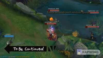 Thresh goes for an insane level 1 hook