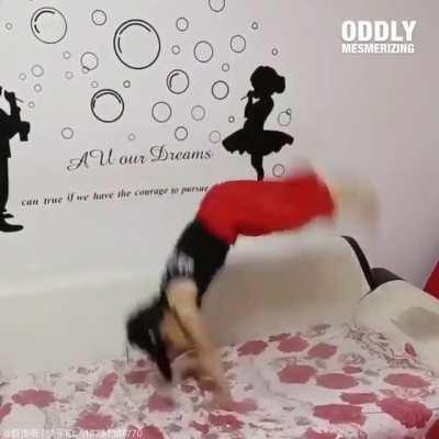 At age 6, she does over 80 back handsprings in under a minute.