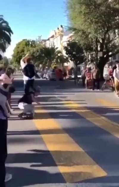 Roller skating ends with double meat crayon