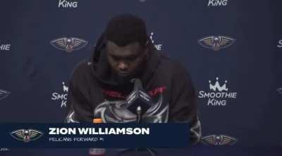 [Highlight] Zion Williamson when asked about Charles Barkley's comments about his lack of conditioning: 