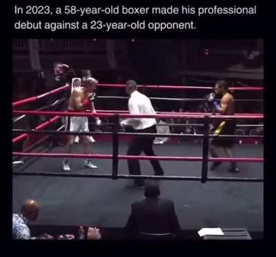 58 year old boxer makes his debut against a 23 year old.
