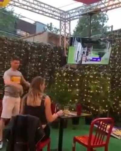 Destruction of property because his team lost.