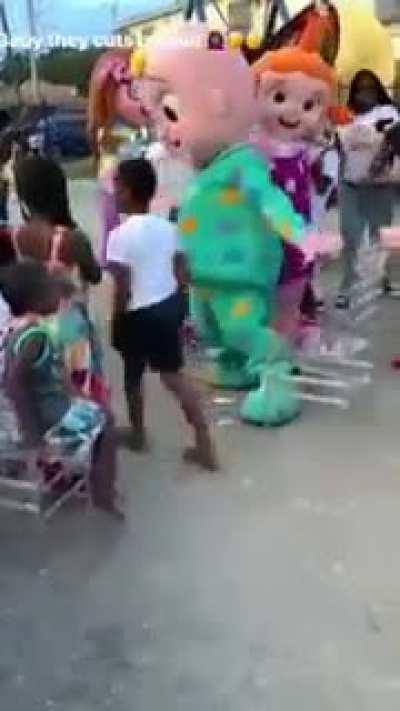 twerking at a kids event