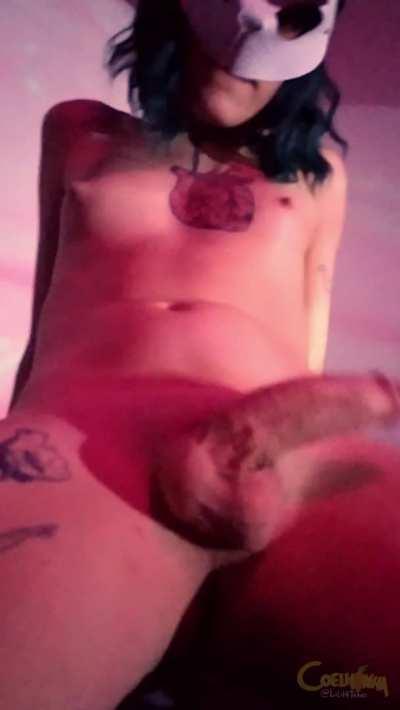 My girl cock is so heavy. Could you hold it for me?