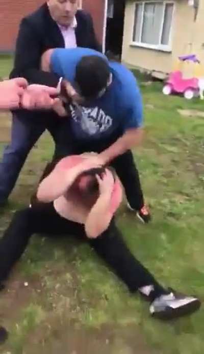 Guy punched someone's mom, so her sons get revenge by giving him a brutal beatdown.
