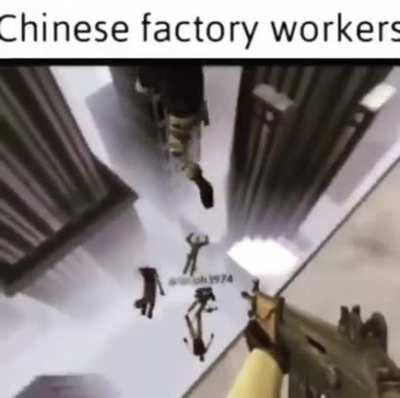 most happy Chinese factory workers