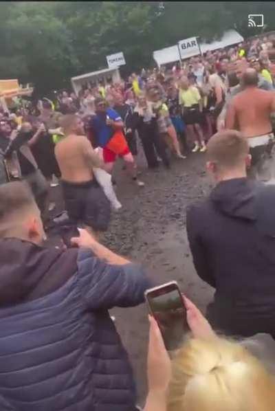 Fight at British festival takes an unexpected turn