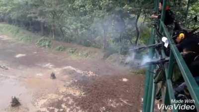 Indonesian soldiers training under live fire