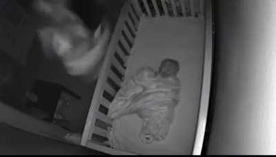 Mother sees an intruder on baby monitor