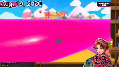 Poor Roberu, experiencing deja vu from the exact same thing that happened to him over 1.5 months ago in Fall Guys