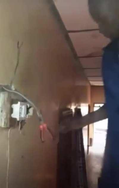 always shut down the mains before working on an electrical wire