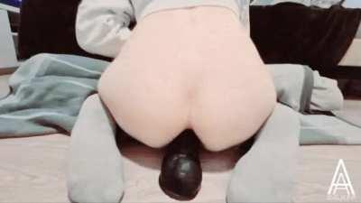 Riding This BBC Dildo Balls Deep In My Ass