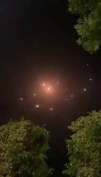 — Iron Dome interceptors over Tel Aviv