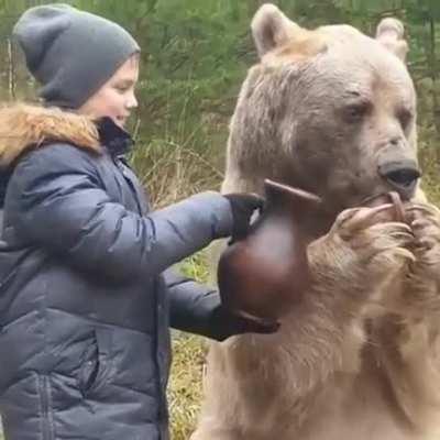 Not giving a fuck about it, just having a drink