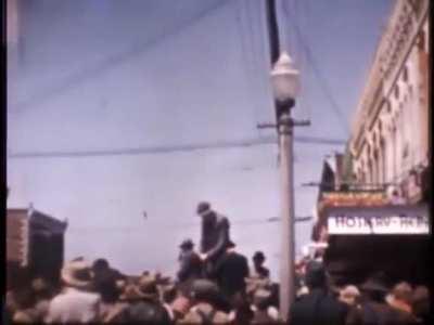 Rare color footage of Rober Wadlow - the tallest human being to have ever lived