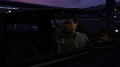 So my game glitched, tried showing me the tutorial cutscene thing. And it makes Lamar look like a schizophrenic.