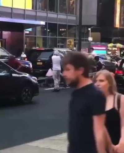 Pro Palestinian protesters ruthlessly beating up a Jewish teen in nyc.