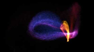 Spherical particle field being shaped by invisible forces