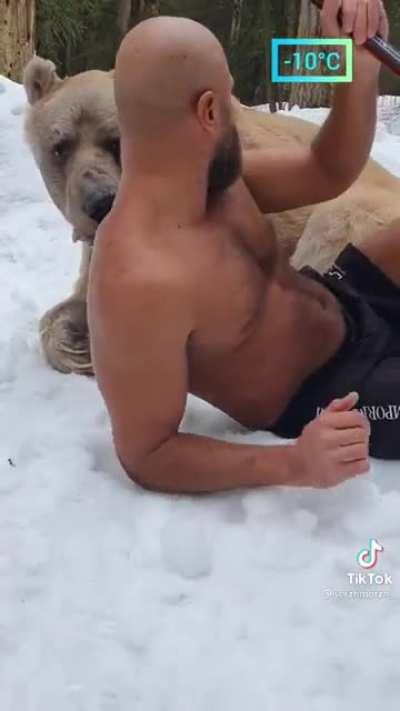 Just a man n his bear