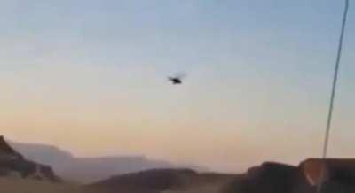 Yemeni mi35 captured by the houthis launch a salvo of unguided rocket on saudi position 3 day ago