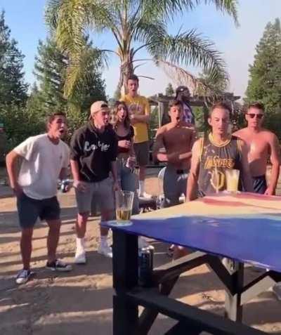 An once-in-a lifetime beer pong game