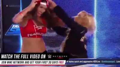 Carmella attacks Nikki - Talking Smack 8/23/16