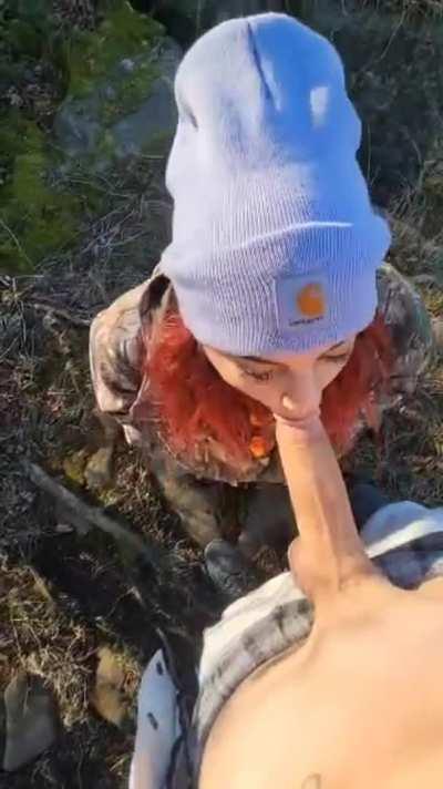 Taking in the views and his fat cock