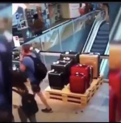 Dude straight up poops on the floor. Random victim slips on it and is confused af.