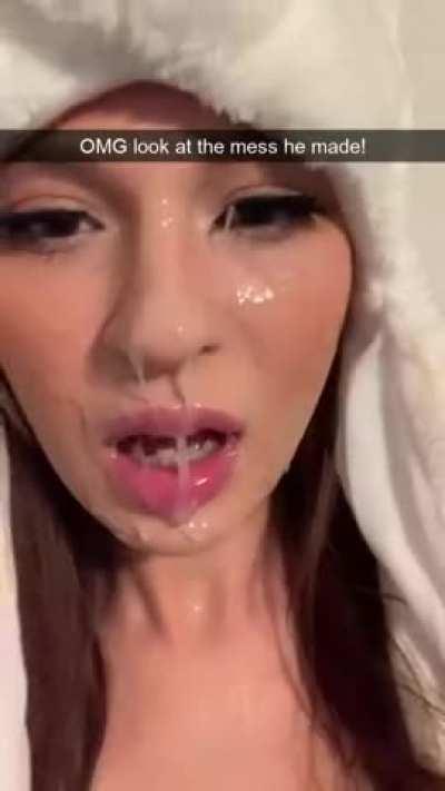 Your girlfriend showing off the mess your bully made