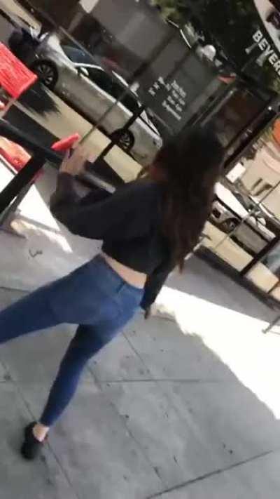 Olivia Having fun on the Sidewalk