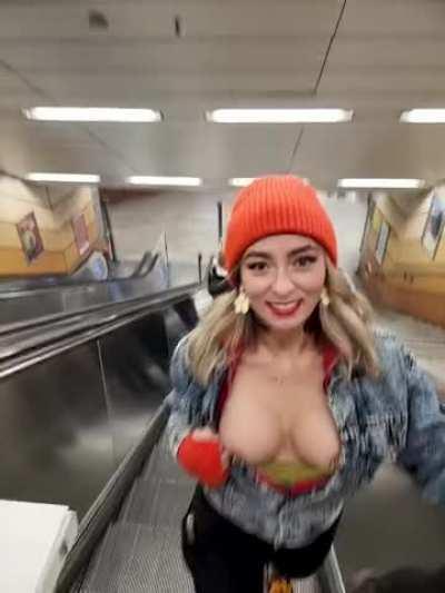 Getting a little risky in the subway